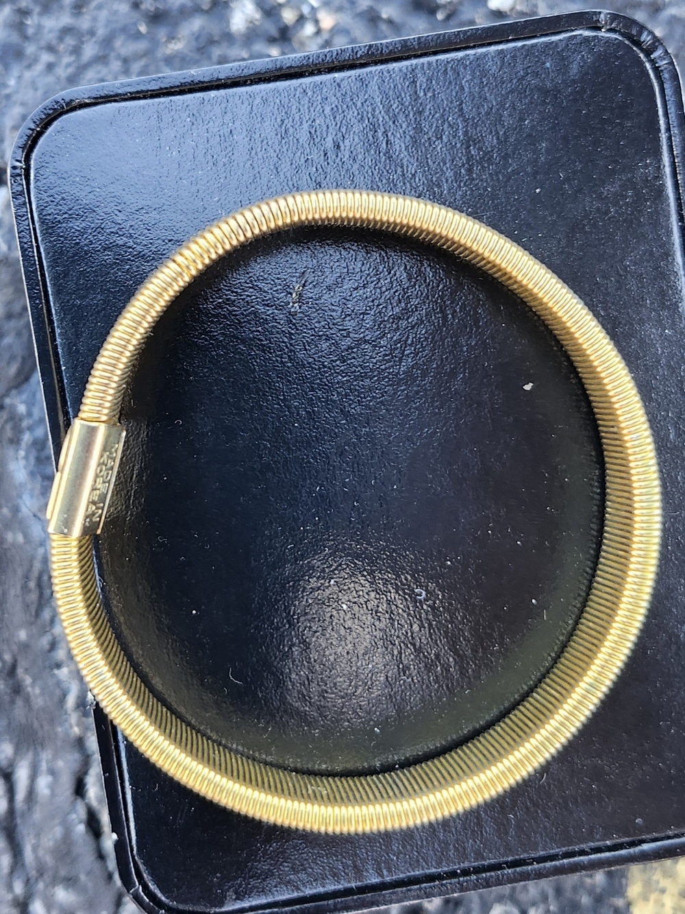 Classic Gold Coil Bracelet with Smooth Closure
